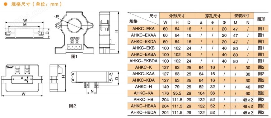 直流电流霍尔传感器 安科瑞AHKC-EKAA 输出4-20mA 电源24V供电