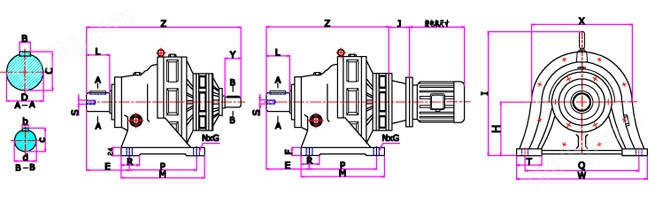 XWE卧式双级摆线针轮减速机结构图