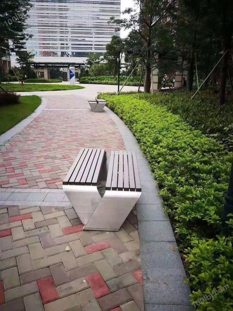 公共长椅 实木休闲椅子 室外坐凳 ***定做