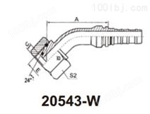 20543-W 20543-T 45°公制内螺纹24°锥带O形圈重系列
